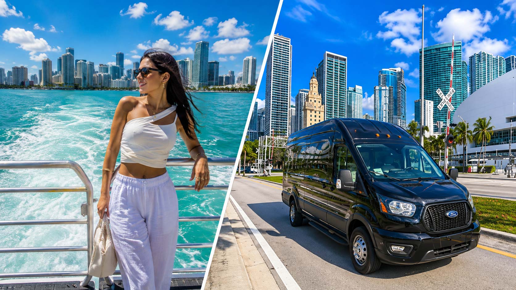 Miami city tour and Biscayne Bay boat cruise