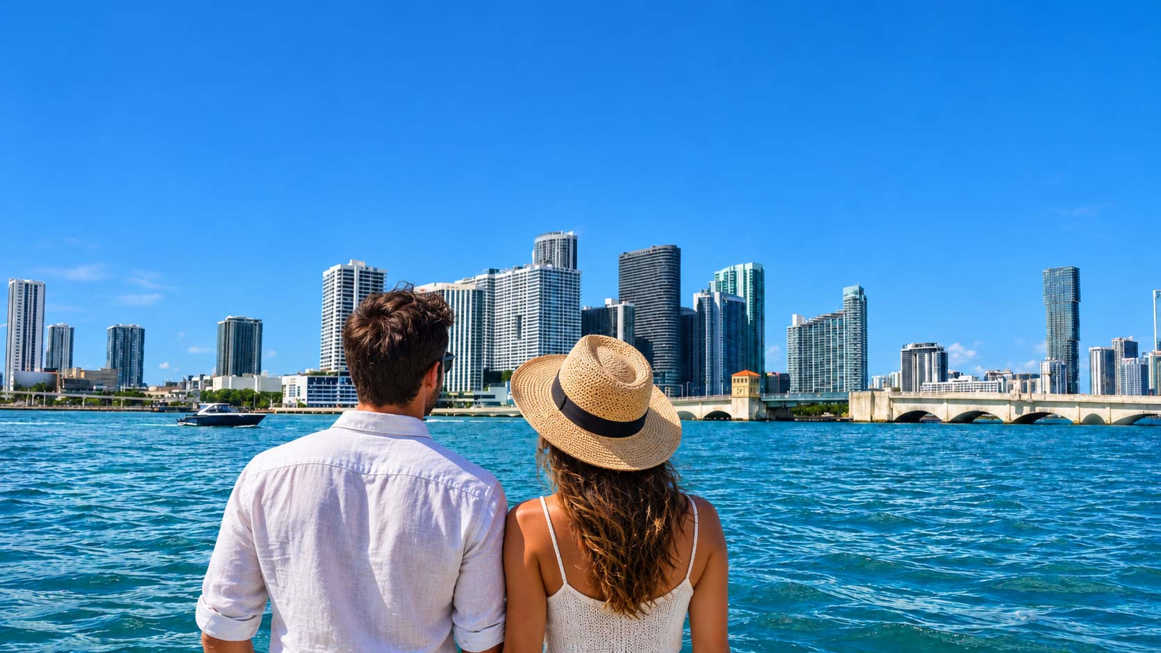 Great views are visible during the Miami skyline cruises.