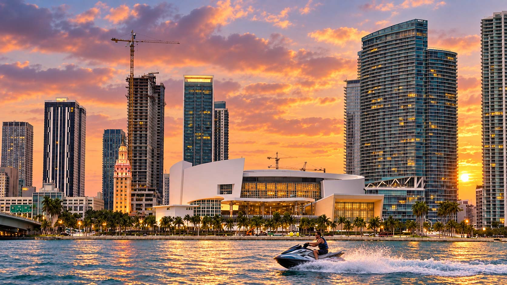 The Miami Architecture Cruise is also beautiful during sunset. 