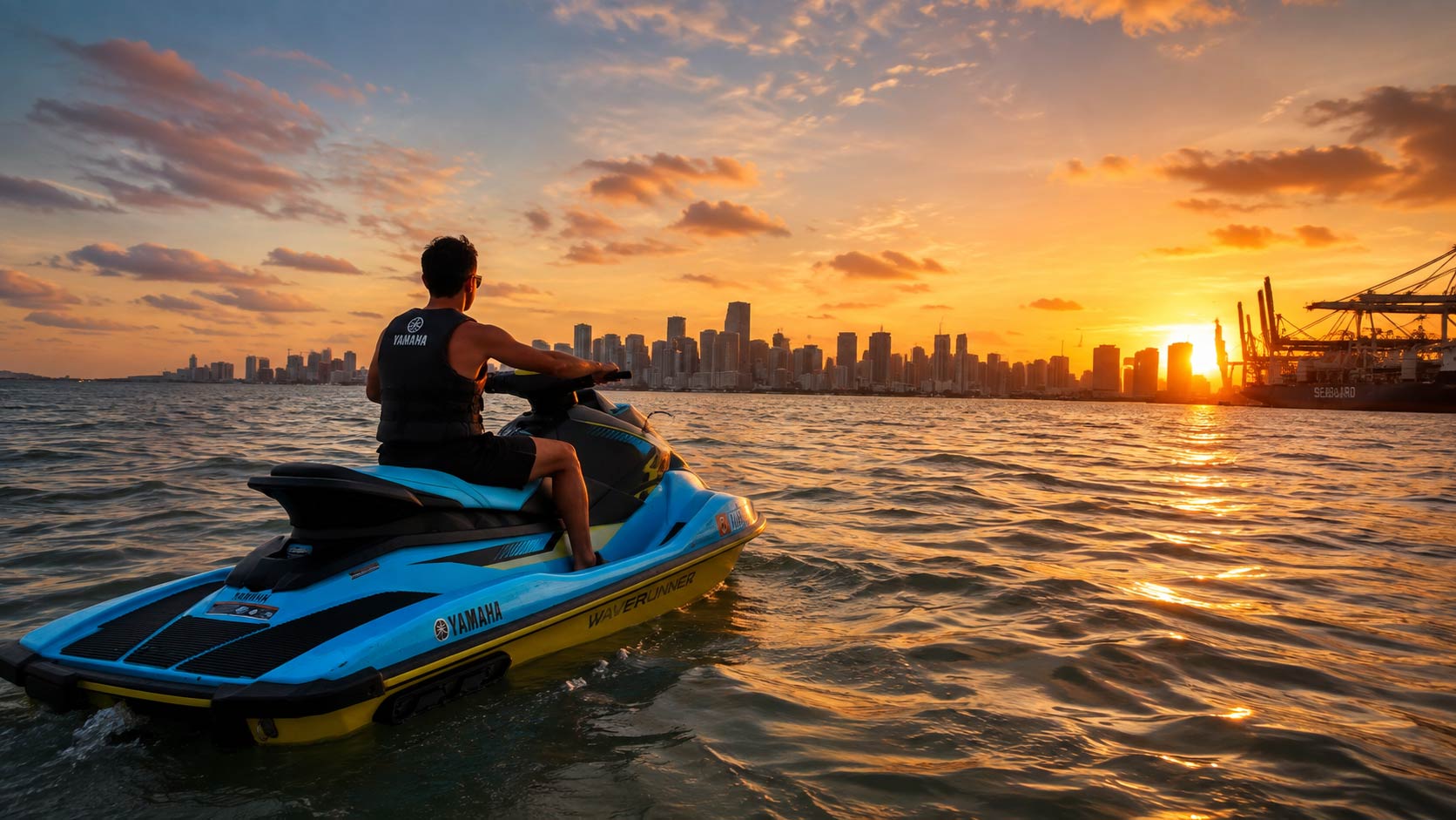 Jet ski and water activities on Biscayne Bay in Miami