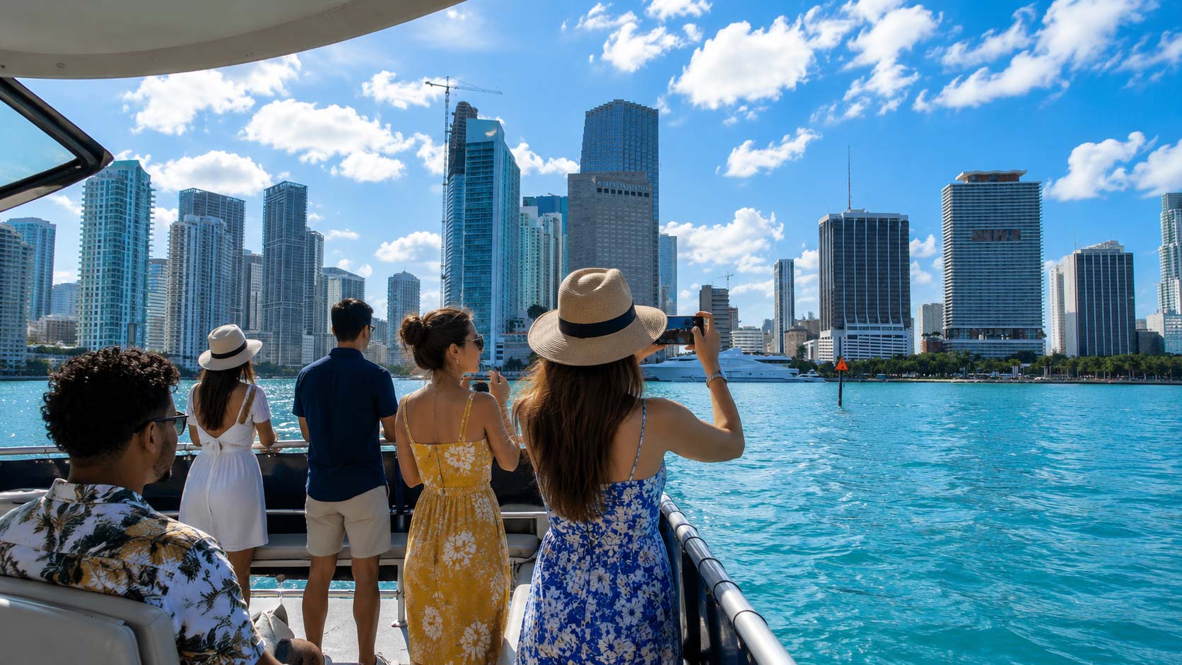 Miami skyline sightseeing cruise on Biscayne Bay